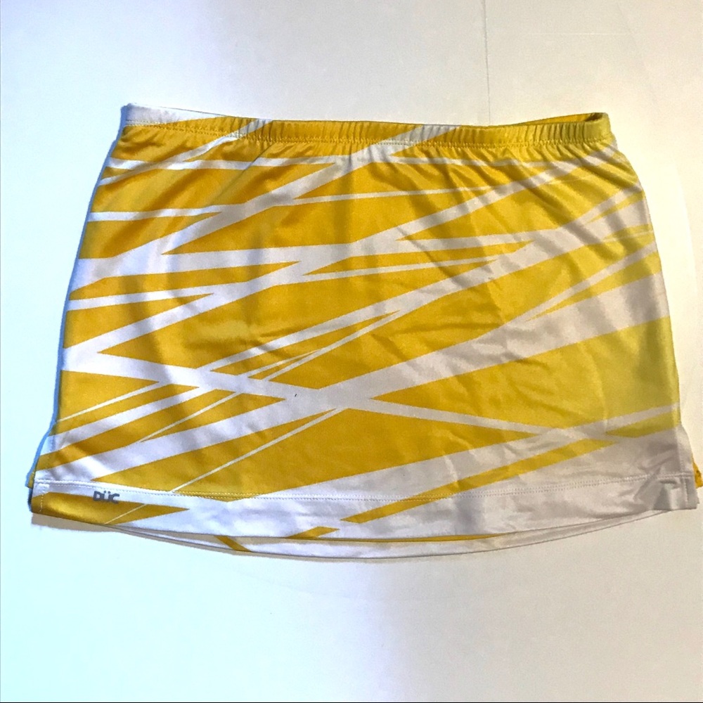 Reversible Yellow & White Striped Tennis Skirt